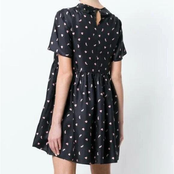 Vivetta Dress Womens M Multicolor Silk Heart Shoe Print Flared 40 Sheath Italy - Picture 3 of 11